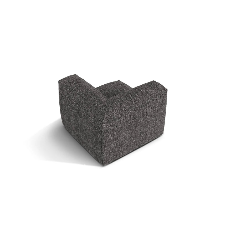 Martina Modulares Sofa Sitzelement, Linke Seite, Sitztiefe 76 cm, aus Boucle in Anthrazit (Monet Anthracite), 106x106 cm von Micadoni – Bild 4