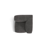 Martina Modulares Sofa Sitzelement, Linke Seite, Sitztiefe 76 cm, aus Boucle in Anthrazit (Monet Anthracite), 106x106 cm von Micadoni – Bild 5
