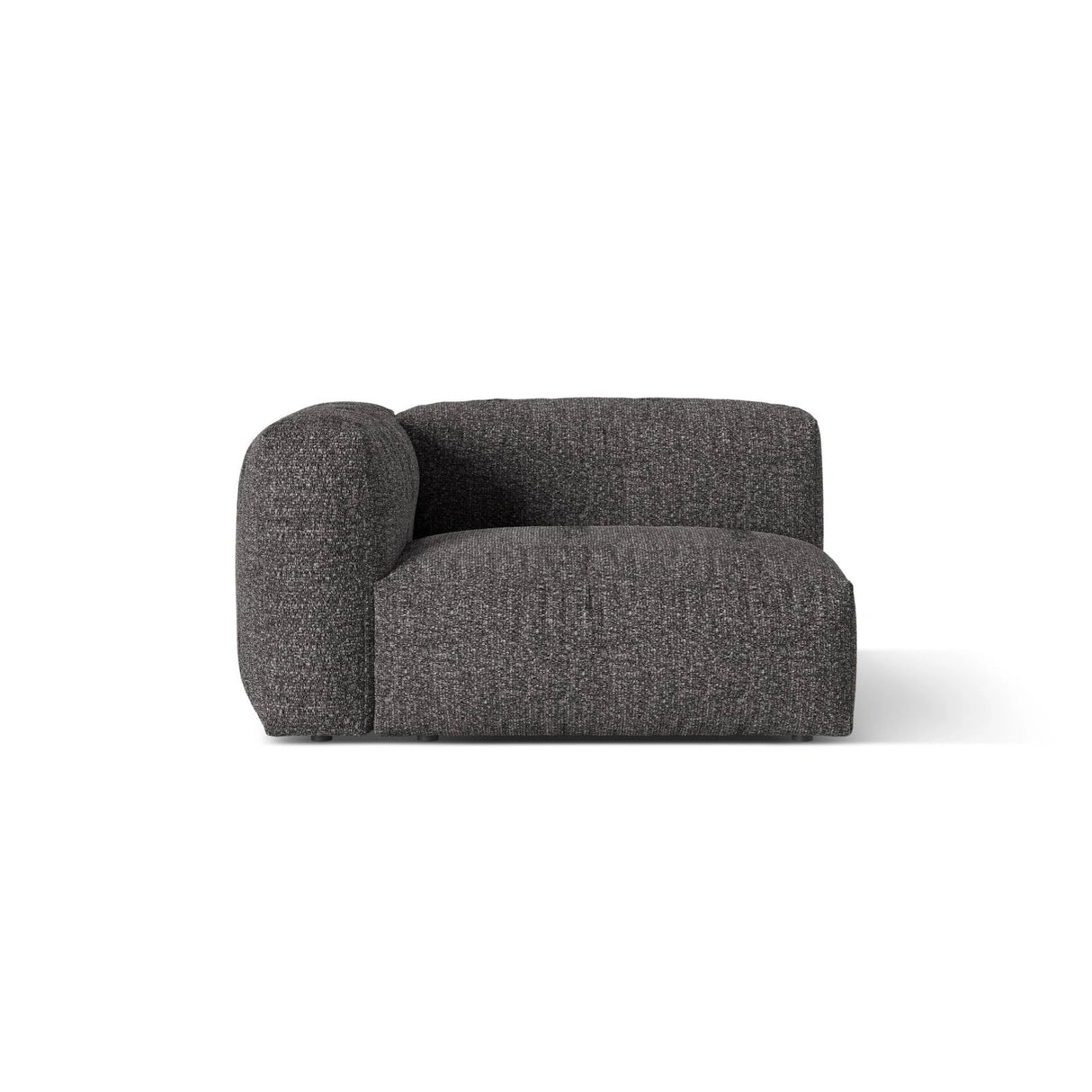 Martina Modulares Sofa Sitzelement, Linke Seite, Sitztiefe 76 cm, aus Boucle in Anthrazit (Monet Anthracite), 120x106 cm von Micadoni – Bild 1
