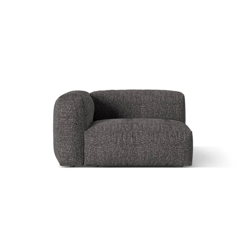 Martina Modulares Sofa Sitzelement, Linke Seite, Sitztiefe 76 cm, aus Boucle in Anthrazit (Monet Anthracite), 120x106 cm von Micadoni – Bild 1