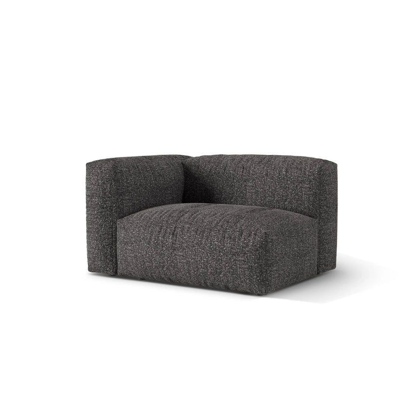 Martina Modulares Sofa Sitzelement, Linke Seite, Sitztiefe 76 cm, aus Boucle in Anthrazit (Monet Anthracite), 120x106 cm von Micadoni – Bild 3
