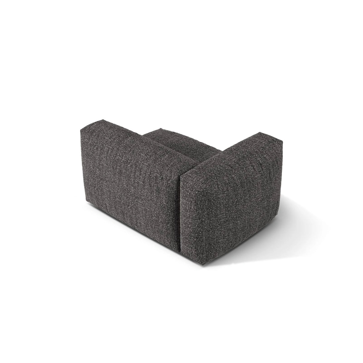 Martina Modulares Sofa Sitzelement, Linke Seite, Sitztiefe 76 cm, aus Boucle in Anthrazit (Monet Anthracite), 120x106 cm von Micadoni – Bild 4