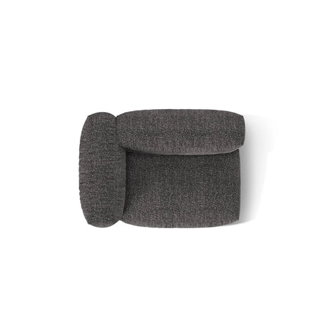 Martina Modulares Sofa Sitzelement, Linke Seite, Sitztiefe 76 cm, aus Boucle in Anthrazit (Monet Anthracite), 120x106 cm von Micadoni – Bild 5