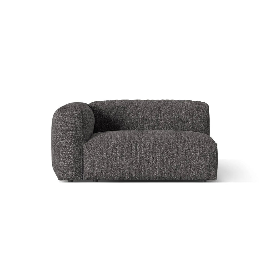 Martina Modulares Sofa Sitzelement, Linke Seite, Sitztiefe 76 cm, aus Boucle in Anthrazit (Monet Anthracite), 160x106 cm von Micadoni – Bild 1