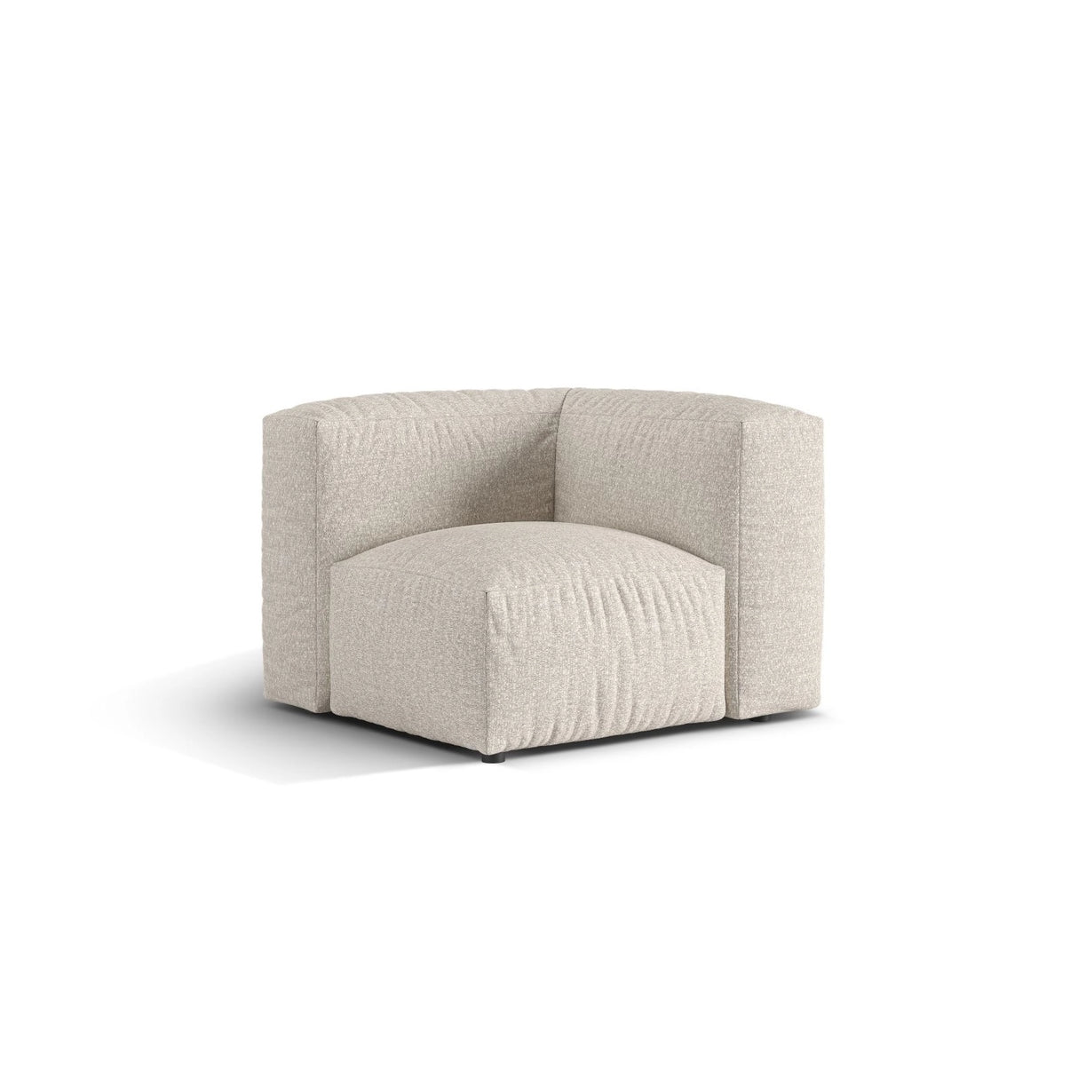 Martina Modulares Sofa Sitzelement, Linke Seite, Sitztiefe 76 cm, aus Boucle in Beige (Monet Sand), 106x106 cm von Micadoni – Bild 3
