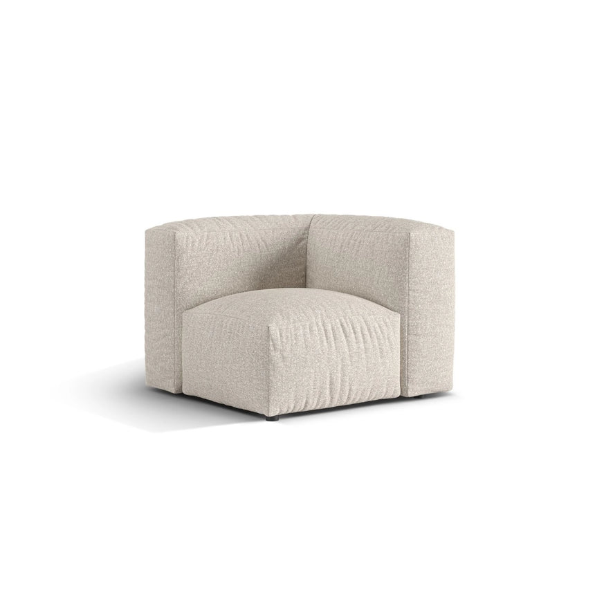 Martina Modulares Sofa Sitzelement, Linke Seite, Sitztiefe 76 cm, aus Boucle in Beige (Monet Sand), 106x106 cm von Micadoni – Bild 3