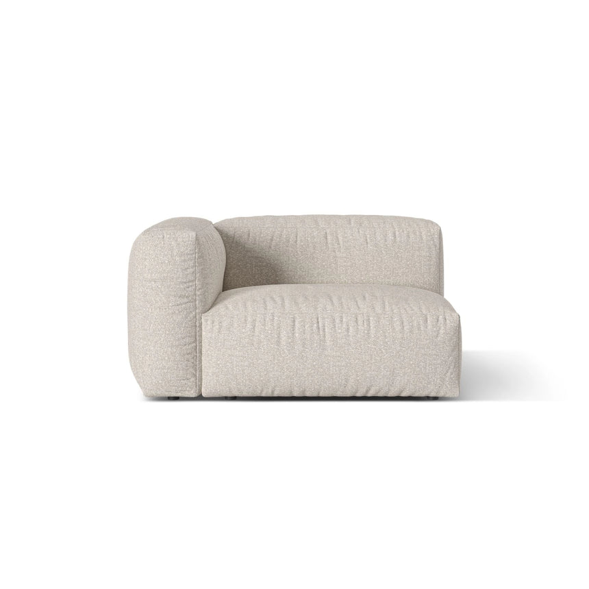 Martina Modulares Sofa Sitzelement, Linke Seite, Sitztiefe 76 cm, aus Boucle in Beige (Monet Sand), 120x106 cm von Micadoni – Bild 1