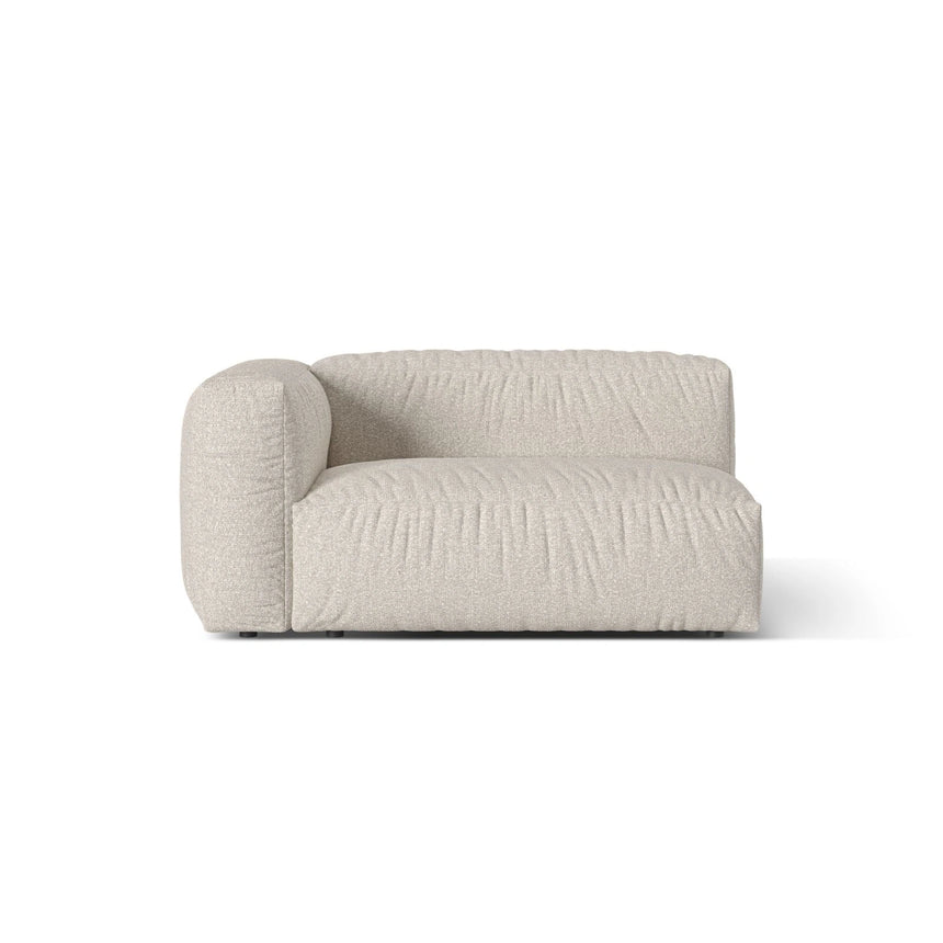 Martina Modulares Sofa Sitzelement, Linke Seite, Sitztiefe 76 cm, aus Boucle in Beige (Monet Sand), 160x106 cm von Micadoni – Bild 1