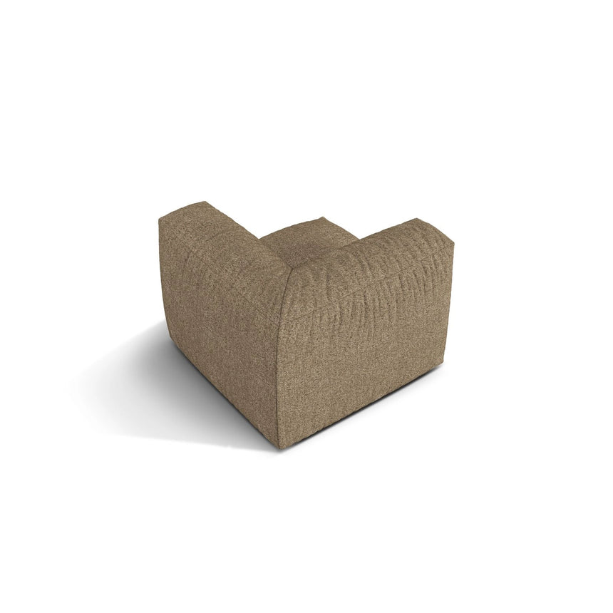 Martina Modulares Sofa Sitzelement, Linke Seite, Sitztiefe 76 cm, aus Boucle in Cappuccino (Monet Cappucino), 106x106 cm von Micadoni – Bild 4