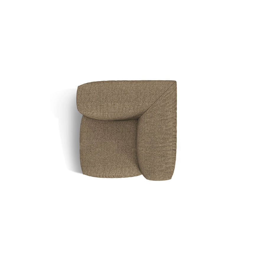Martina Modulares Sofa Sitzelement, Linke Seite, Sitztiefe 76 cm, aus Boucle in Cappuccino (Monet Cappucino), 106x106 cm von Micadoni – Bild 5