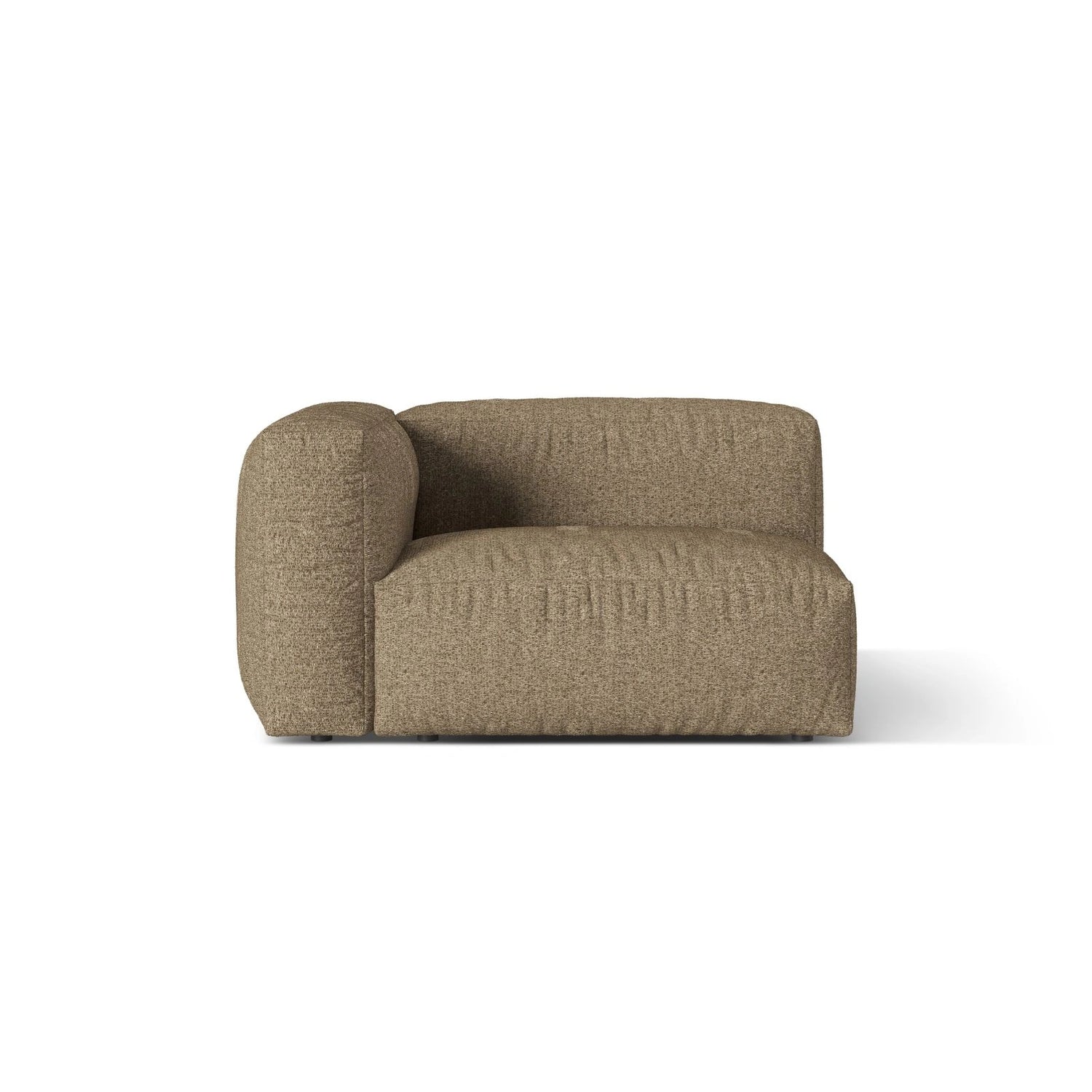 Martina Modulares Sofa Sitzelement, Linke Seite, Sitztiefe 76 cm, aus Boucle in Cappuccino (Monet Cappucino), 120x106 cm von Micadoni – Bild 1
