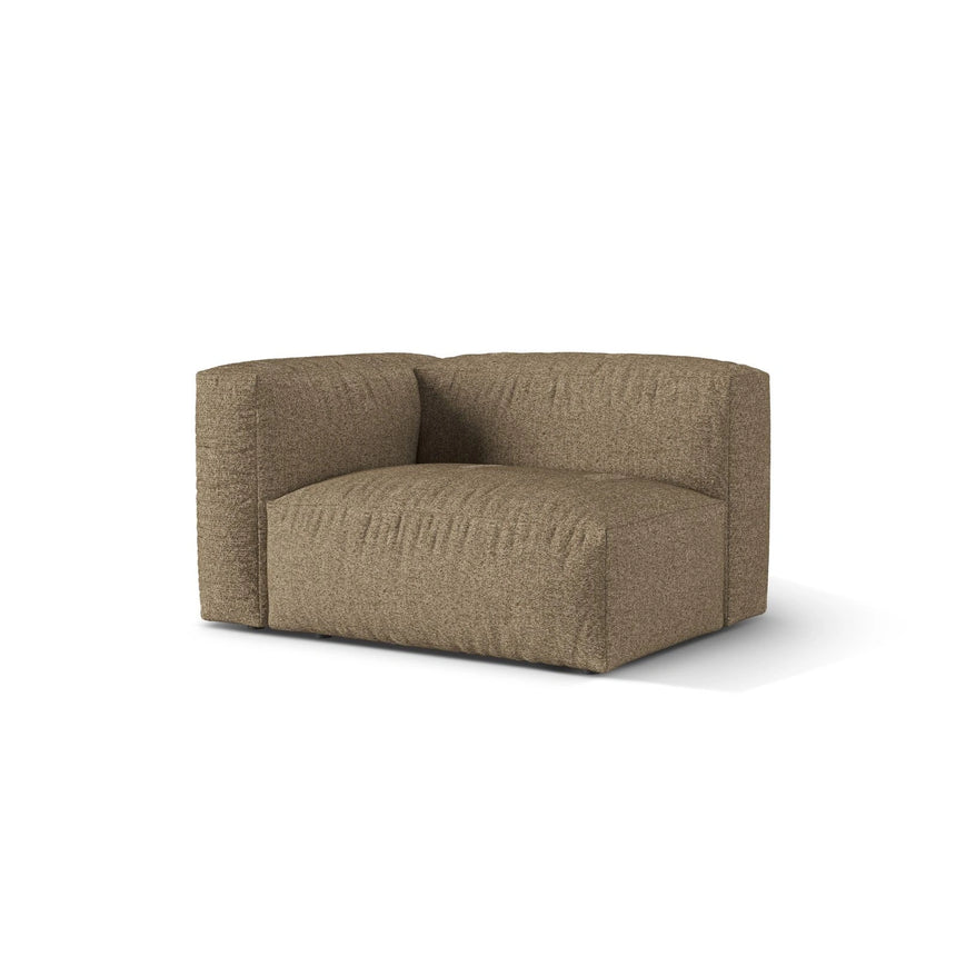 Martina Modulares Sofa Sitzelement, Linke Seite, Sitztiefe 76 cm, aus Boucle in Cappuccino (Monet Cappucino), 120x106 cm von Micadoni – Bild 3