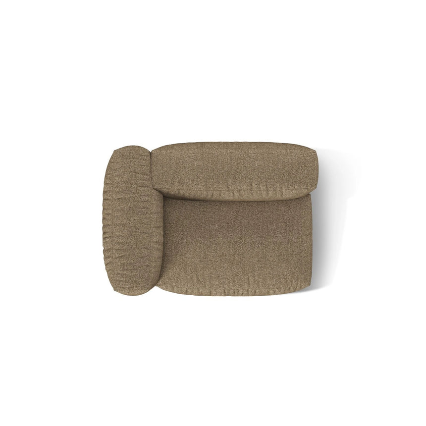 Martina Modulares Sofa Sitzelement, Linke Seite, Sitztiefe 76 cm, aus Boucle in Cappuccino (Monet Cappucino), 120x106 cm von Micadoni – Bild 5