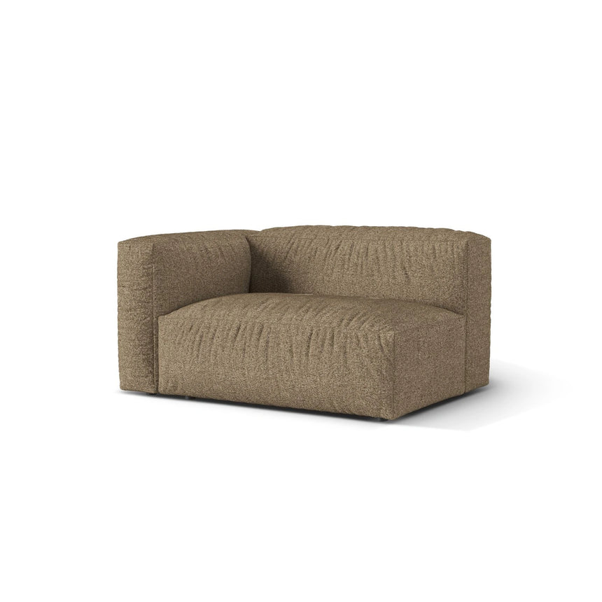 Martina Modulares Sofa Sitzelement, Linke Seite, Sitztiefe 76 cm, aus Boucle in Cappuccino (Monet Cappucino), 160x106 cm von Micadoni – Bild 3