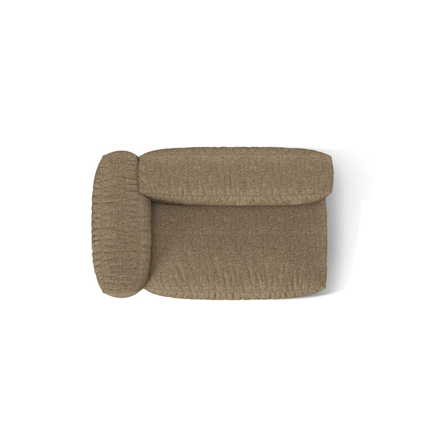 Martina Modulares Sofa Sitzelement, Linke Seite, Sitztiefe 76 cm, aus Boucle in Cappuccino (Monet Cappucino), 160x106 cm von Micadoni – Bild 5