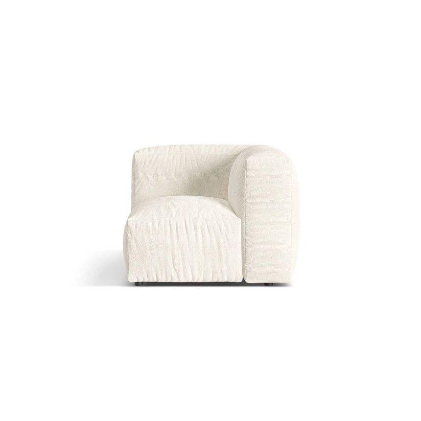 Martina Modulares Sofa Sitzelement, Linke Seite, Sitztiefe 76 cm, aus Boucle in Elfenbein (Monet Nata), 106x106 cm von Micadoni – Bild 1