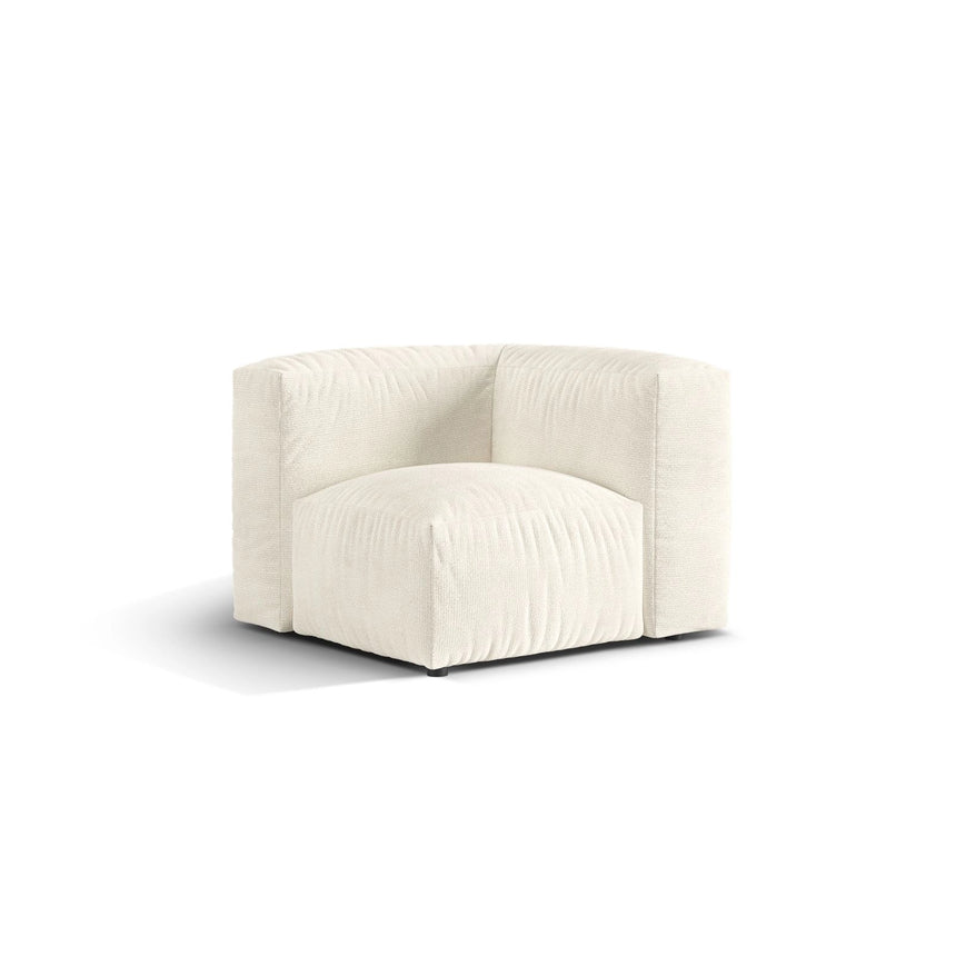 Martina Modulares Sofa Sitzelement, Linke Seite, Sitztiefe 76 cm, aus Boucle in Elfenbein (Monet Nata), 106x106 cm von Micadoni – Bild 3
