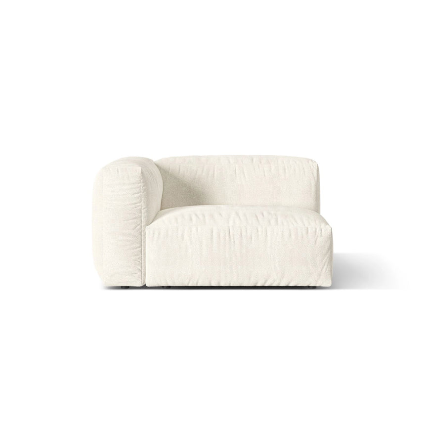 Martina Modulares Sofa Sitzelement, Linke Seite, Sitztiefe 76 cm, aus Boucle in Elfenbein (Monet Nata), 120x106 cm von Micadoni – Bild 1