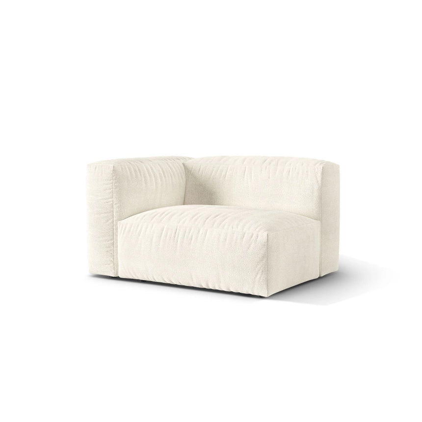 Martina Modulares Sofa Sitzelement, Linke Seite, Sitztiefe 76 cm, aus Boucle in Elfenbein (Monet Nata), 120x106 cm von Micadoni – Bild 3