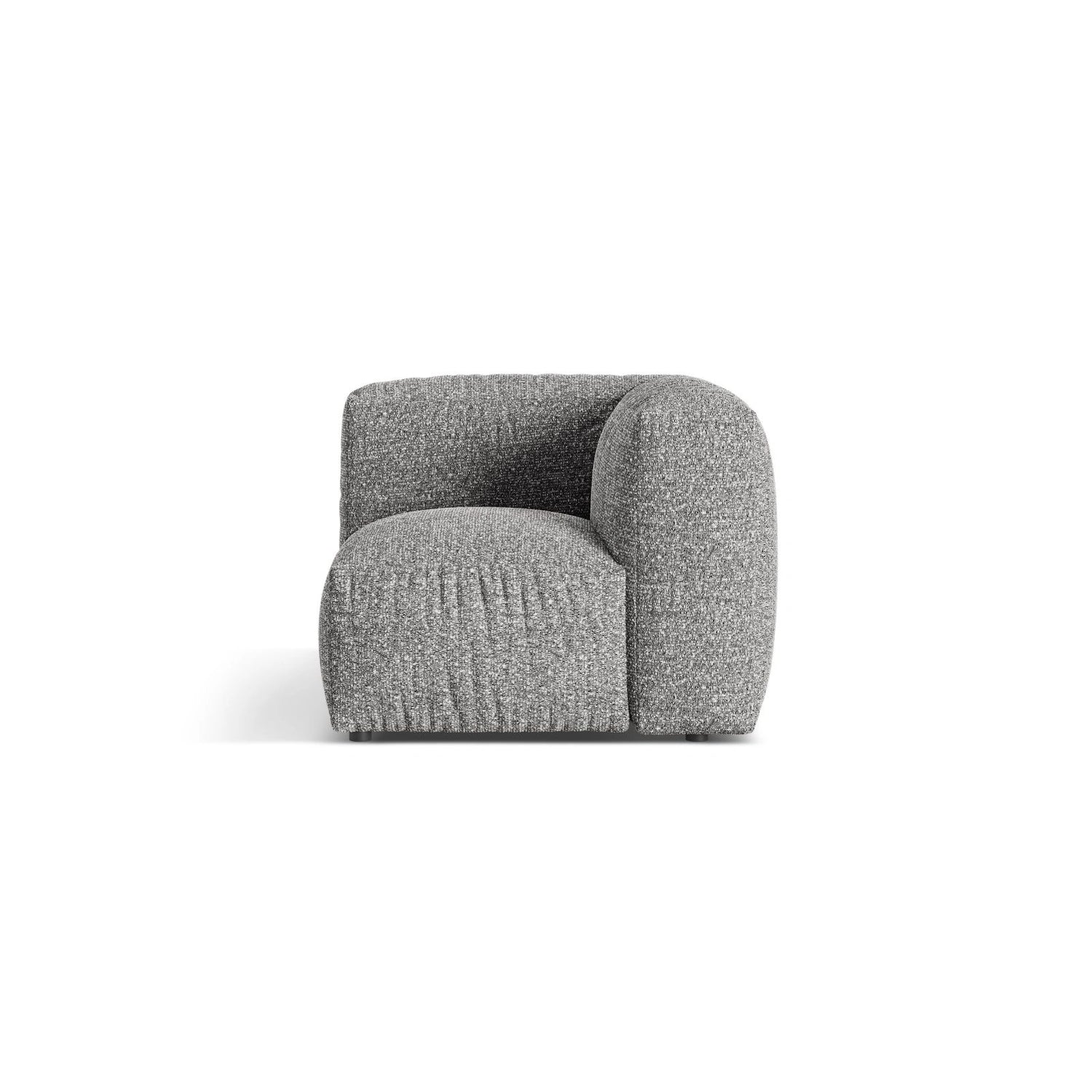 Martina Modulares Sofa Sitzelement, Linke Seite, Sitztiefe 76 cm, aus Boucle in Graphit (Monet Graphite), 106x106 cm von Micadoni – Bild 1