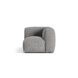 Martina Modulares Sofa Sitzelement, Linke Seite, Sitztiefe 76 cm, aus Boucle in Graphit (Monet Graphite), 106x106 cm von Micadoni – Bild 1