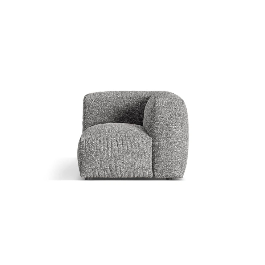 Martina Modulares Sofa Sitzelement, Linke Seite, Sitztiefe 76 cm, aus Boucle in Graphit (Monet Graphite), 106x106 cm von Micadoni – Bild 1