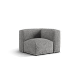 Martina Modulares Sofa Sitzelement, Linke Seite, Sitztiefe 76 cm, aus Boucle in Graphit (Monet Graphite), 106x106 cm von Micadoni – Bild 3
