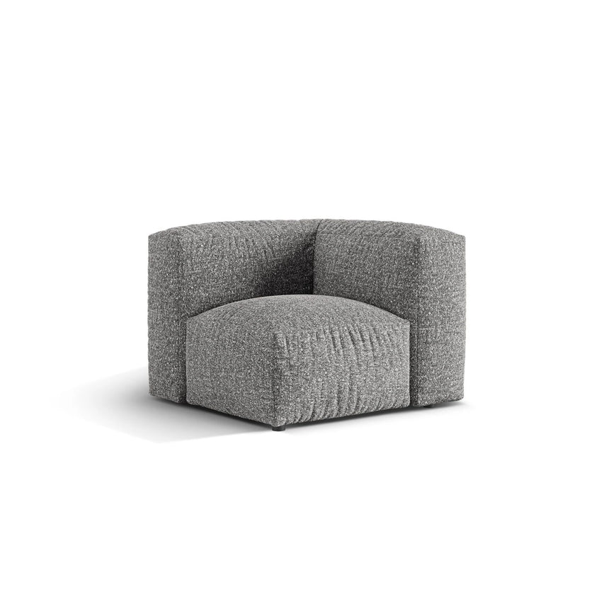 Martina Modulares Sofa Sitzelement, Linke Seite, Sitztiefe 76 cm, aus Boucle in Graphit (Monet Graphite), 106x106 cm von Micadoni – Bild 3