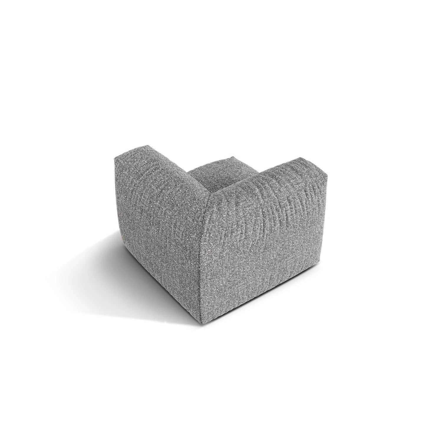 Martina Modulares Sofa Sitzelement, Linke Seite, Sitztiefe 76 cm, aus Boucle in Graphit (Monet Graphite), 106x106 cm von Micadoni – Bild 4