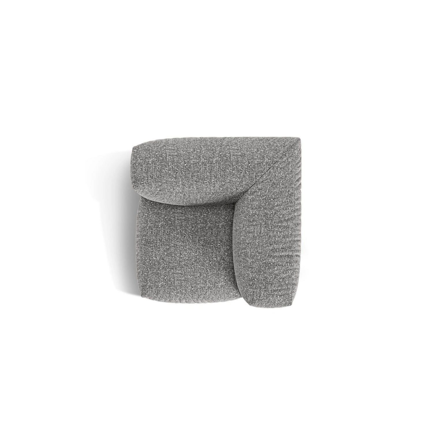 Martina Modulares Sofa Sitzelement, Linke Seite, Sitztiefe 76 cm, aus Boucle in Graphit (Monet Graphite), 106x106 cm von Micadoni – Bild 5