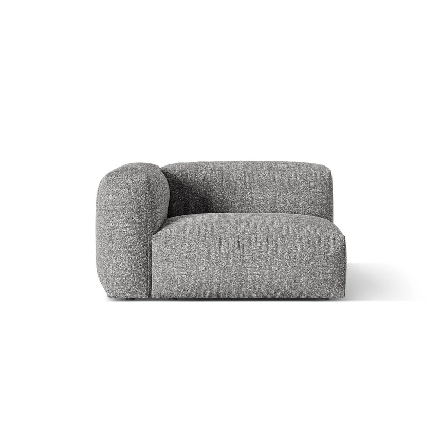 Martina Modulares Sofa Sitzelement, Linke Seite, Sitztiefe 76 cm, aus Boucle in Graphit (Monet Graphite), 120x106 cm von Micadoni – Bild 1