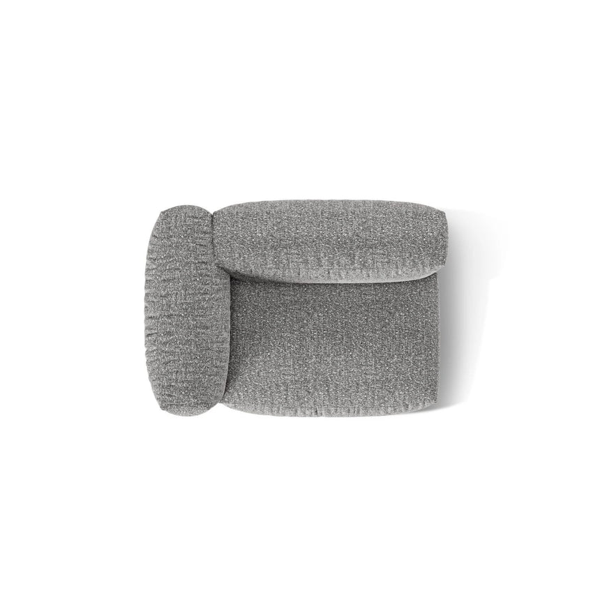 Martina Modulares Sofa Sitzelement, Linke Seite, Sitztiefe 76 cm, aus Boucle in Graphit (Monet Graphite), 120x106 cm von Micadoni – Bild 5
