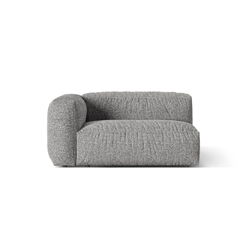 Martina Modulares Sofa Sitzelement, Linke Seite, Sitztiefe 76 cm, aus Boucle in Graphit (Monet Graphite), 160x106 cm von Micadoni – Bild 1