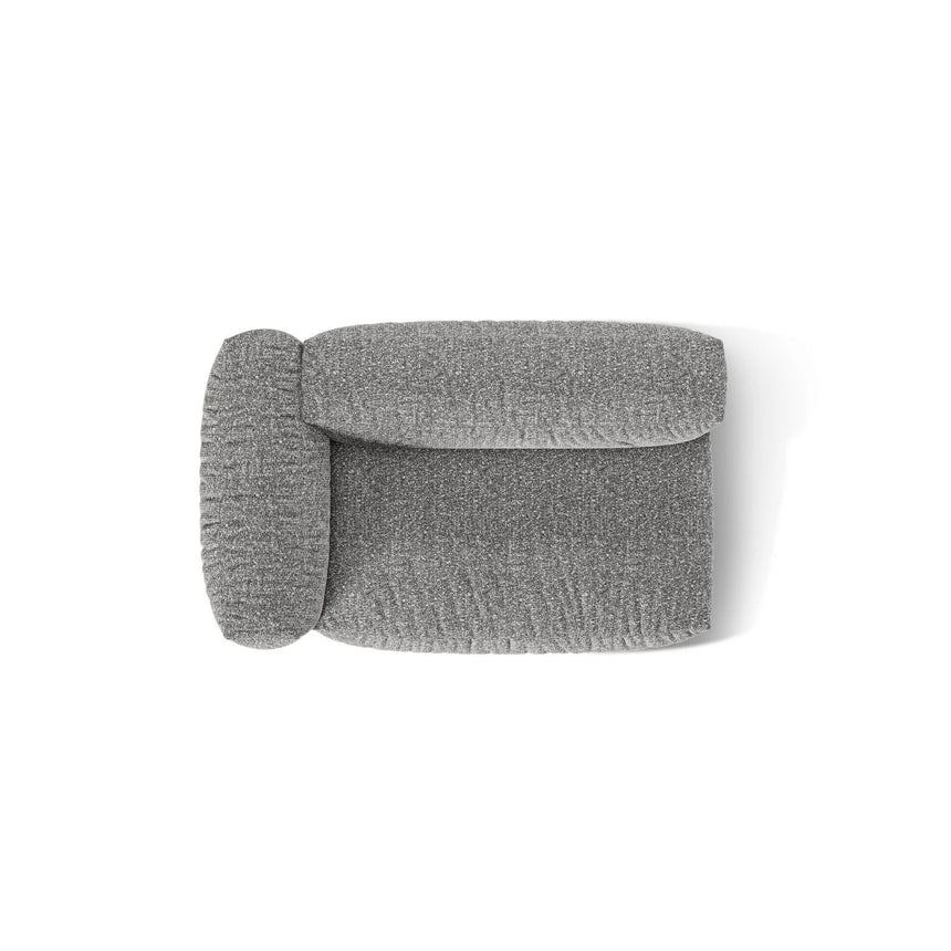 Martina Modulares Sofa Sitzelement, Linke Seite, Sitztiefe 76 cm, aus Boucle in Graphit (Monet Graphite), 160x106 cm von Micadoni – Bild 5