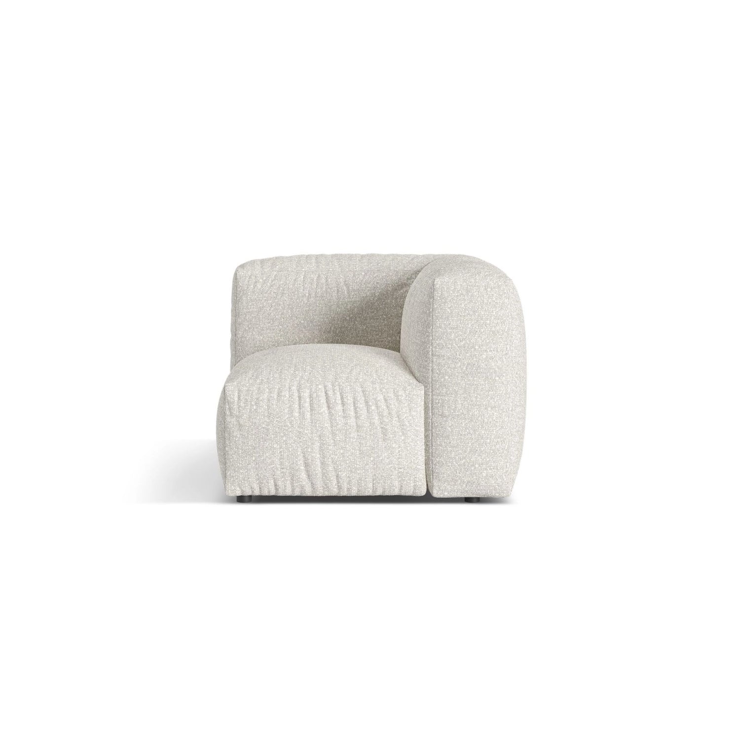 Martina Modulares Sofa Sitzelement, Linke Seite, Sitztiefe 76 cm, aus Boucle in Grau Beige meliert (Monet Pearl), 106x106 cm von Micadoni – Bild 1