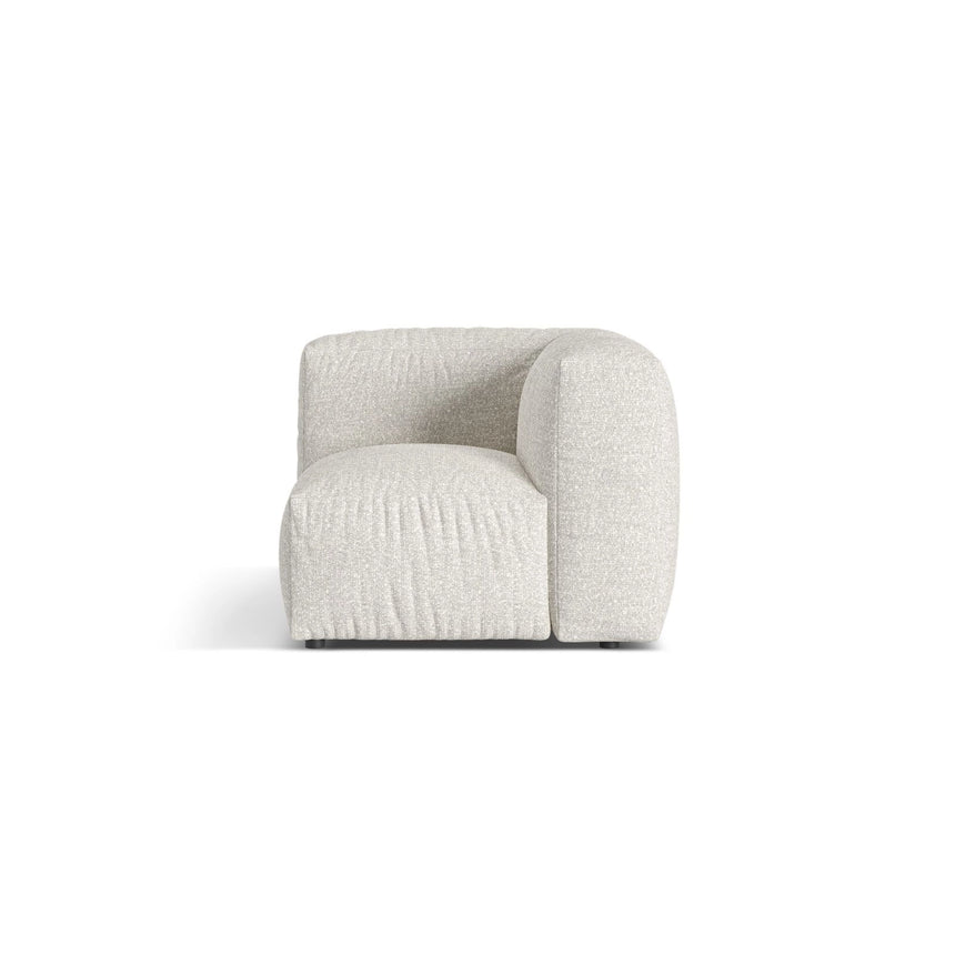 Martina Modulares Sofa Sitzelement, Linke Seite, Sitztiefe 76 cm, aus Boucle in Grau Beige meliert (Monet Pearl), 106x106 cm von Micadoni – Bild 1