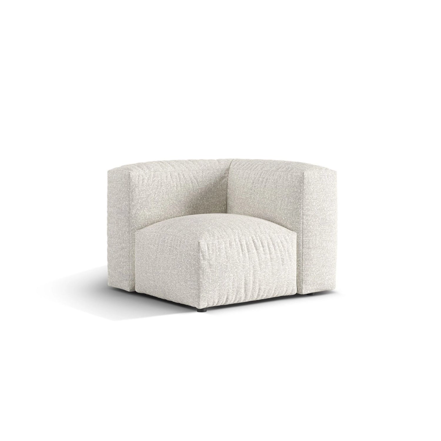 Martina Modulares Sofa Sitzelement, Linke Seite, Sitztiefe 76 cm, aus Boucle in Grau Beige meliert (Monet Pearl), 106x106 cm von Micadoni – Bild 3