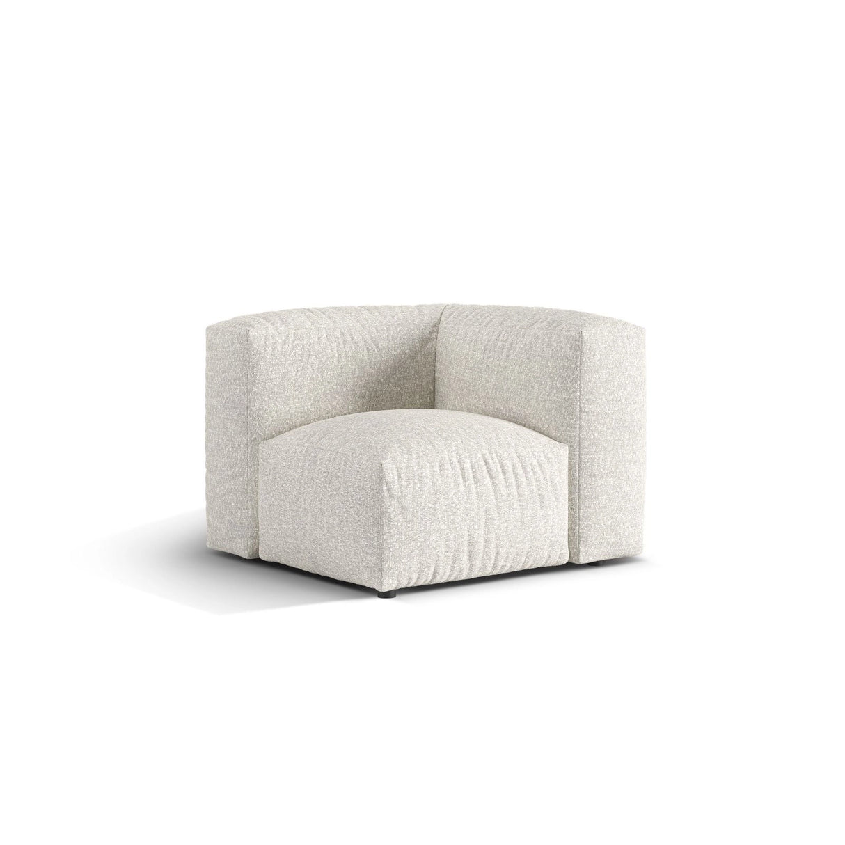 Martina Modulares Sofa Sitzelement, Linke Seite, Sitztiefe 76 cm, aus Boucle in Grau Beige meliert (Monet Pearl), 106x106 cm von Micadoni – Bild 3