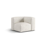 Martina Modulares Sofa Sitzelement, Linke Seite, Sitztiefe 76 cm, aus Boucle in Grau Beige meliert (Monet Pearl), 106x106 cm von Micadoni – Bild 3