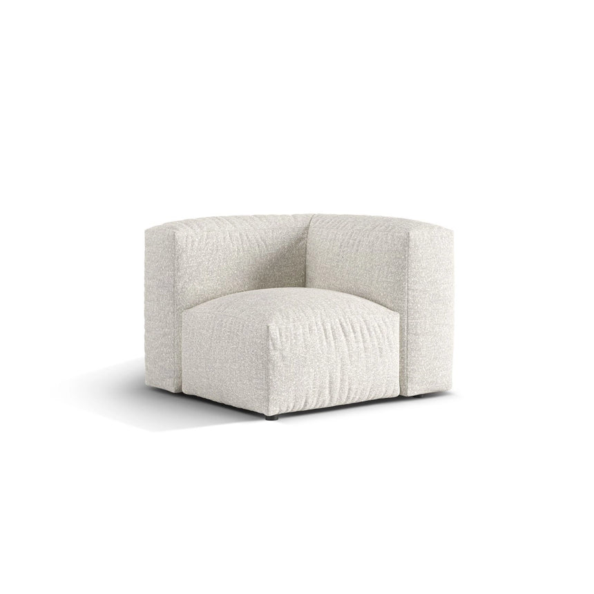 Martina Modulares Sofa Sitzelement, Linke Seite, Sitztiefe 76 cm, aus Boucle in Grau Beige meliert (Monet Pearl), 106x106 cm von Micadoni – Bild 3
