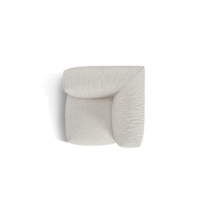 Martina Modulares Sofa Sitzelement, Linke Seite, Sitztiefe 76 cm, aus Boucle in Grau Beige meliert (Monet Pearl), 106x106 cm von Micadoni – Bild 5