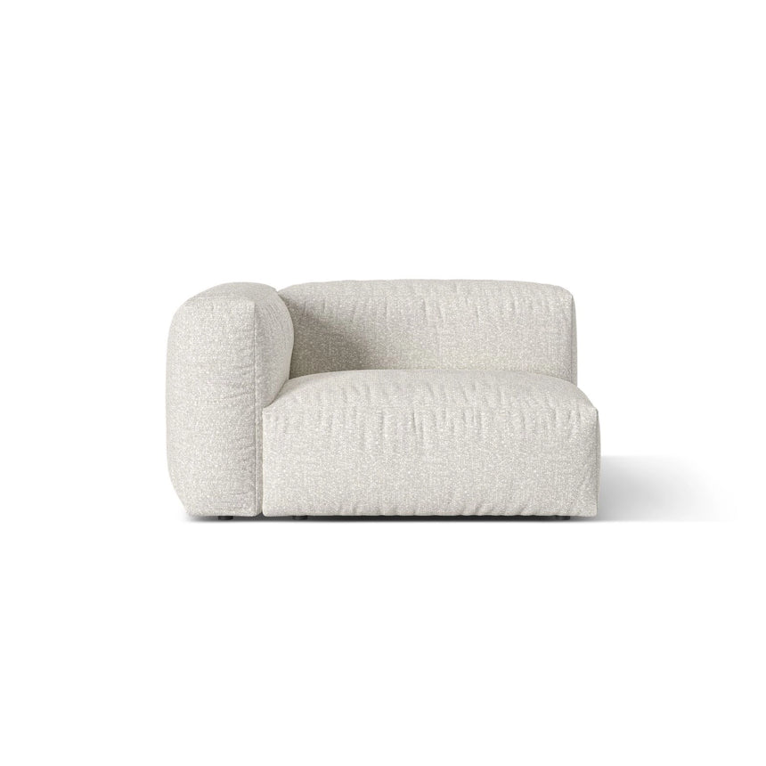 Martina Modulares Sofa Sitzelement, Linke Seite, Sitztiefe 76 cm, aus Boucle in Grau Beige meliert (Monet Pearl), 120x106 cm von Micadoni – Bild 1