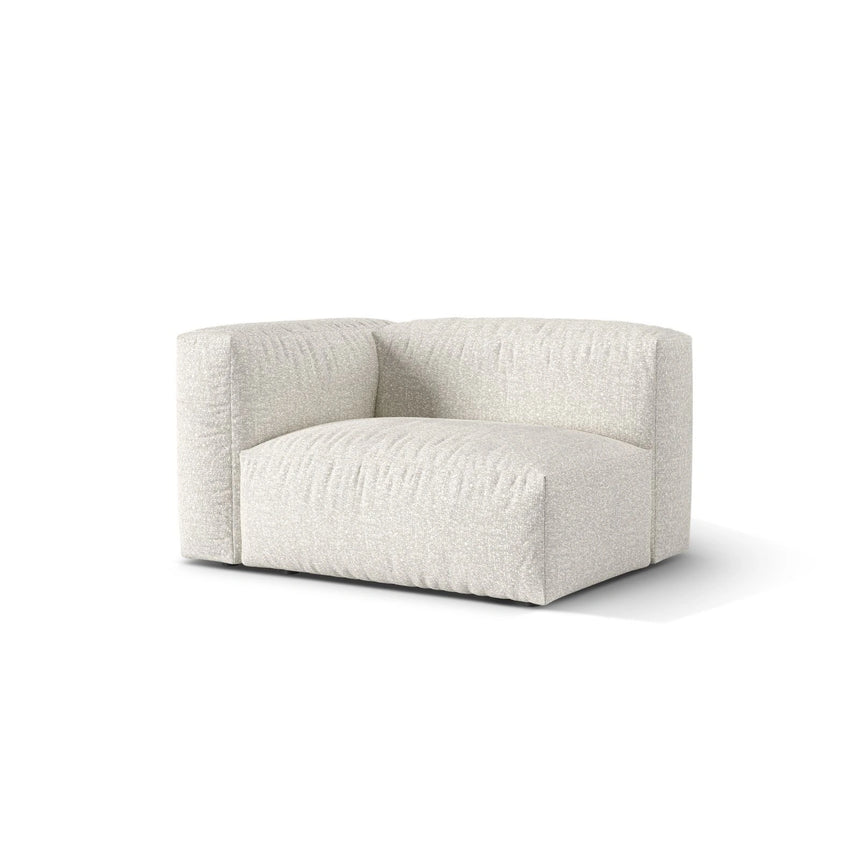 Martina Modulares Sofa Sitzelement, Linke Seite, Sitztiefe 76 cm, aus Boucle in Grau Beige meliert (Monet Pearl), 120x106 cm von Micadoni – Bild 3