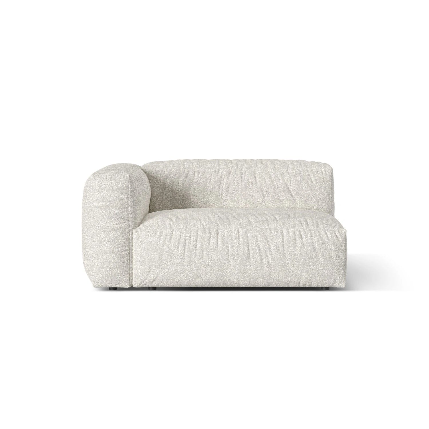 Martina Modulares Sofa Sitzelement, Linke Seite, Sitztiefe 76 cm, aus Boucle in Grau Beige meliert (Monet Pearl), 160x106 cm von Micadoni – Bild 1