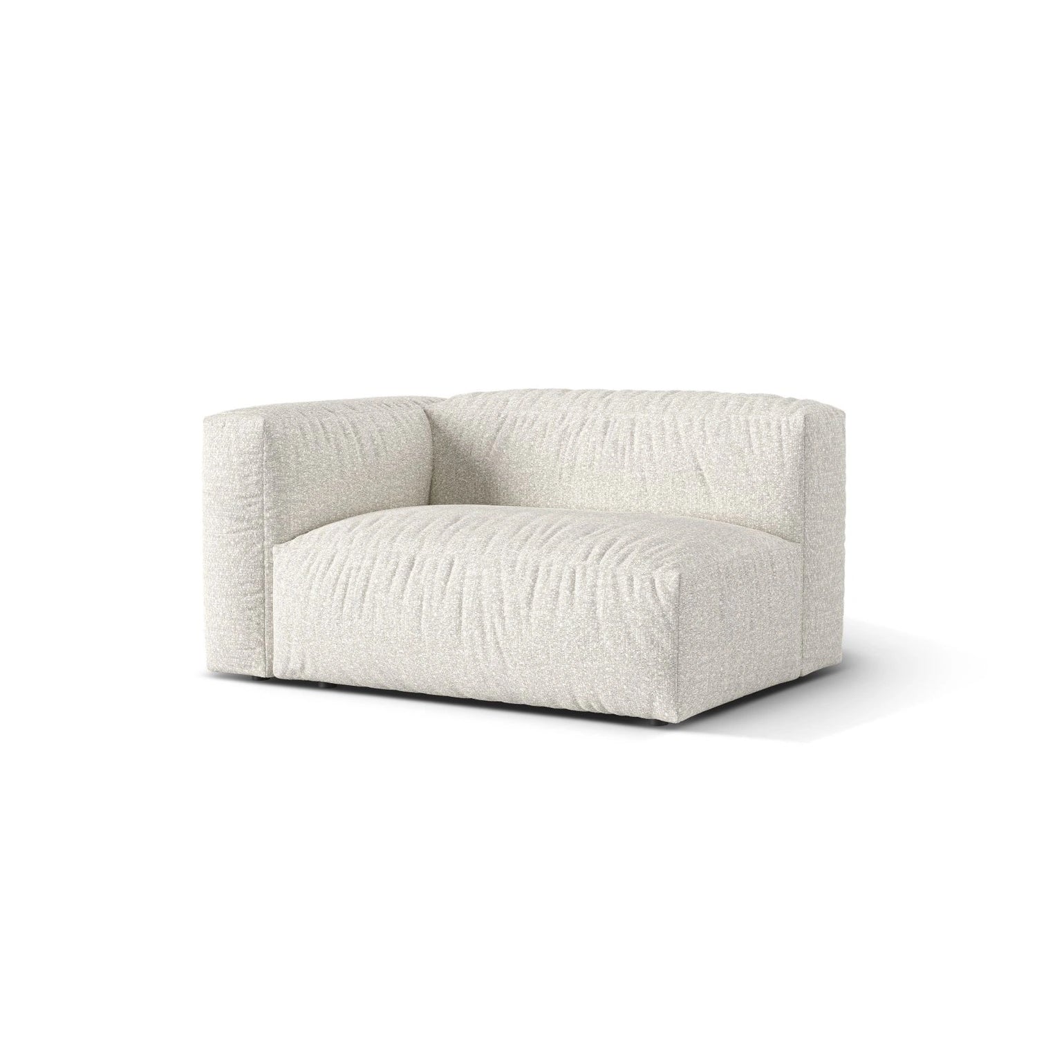 Martina Modulares Sofa Sitzelement, Linke Seite, Sitztiefe 76 cm, aus Boucle in Grau Beige meliert (Monet Pearl), 160x106 cm von Micadoni – Bild 3