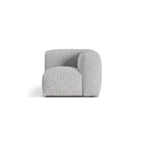 Martina Modulares Sofa Sitzelement, Linke Seite, Sitztiefe 76 cm, aus Boucle in Silber (Monet Silver), 106x106 cm von Micadoni – Bild 1