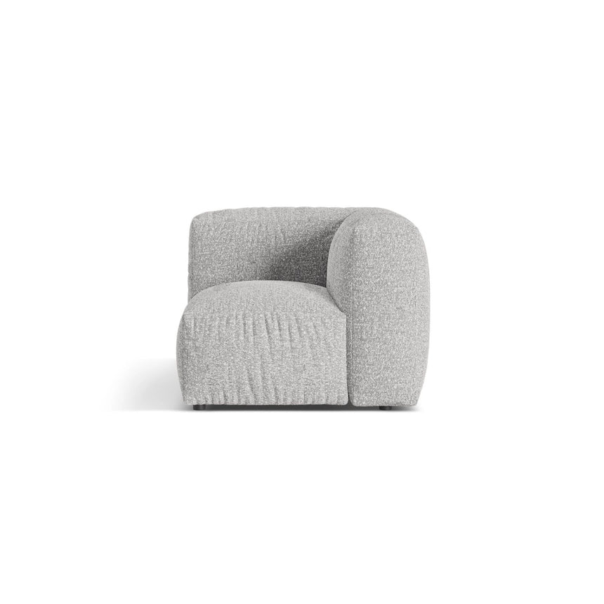 Martina Modulares Sofa Sitzelement, Linke Seite, Sitztiefe 76 cm, aus Boucle in Silber (Monet Silver), 106x106 cm von Micadoni – Bild 1