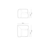 Martina Modulares Sofa Sitzelement, Linke Seite, Sitztiefe 76 cm, aus Boucle in Silber (Monet Silver), 106x106 cm von Micadoni – Bild 2