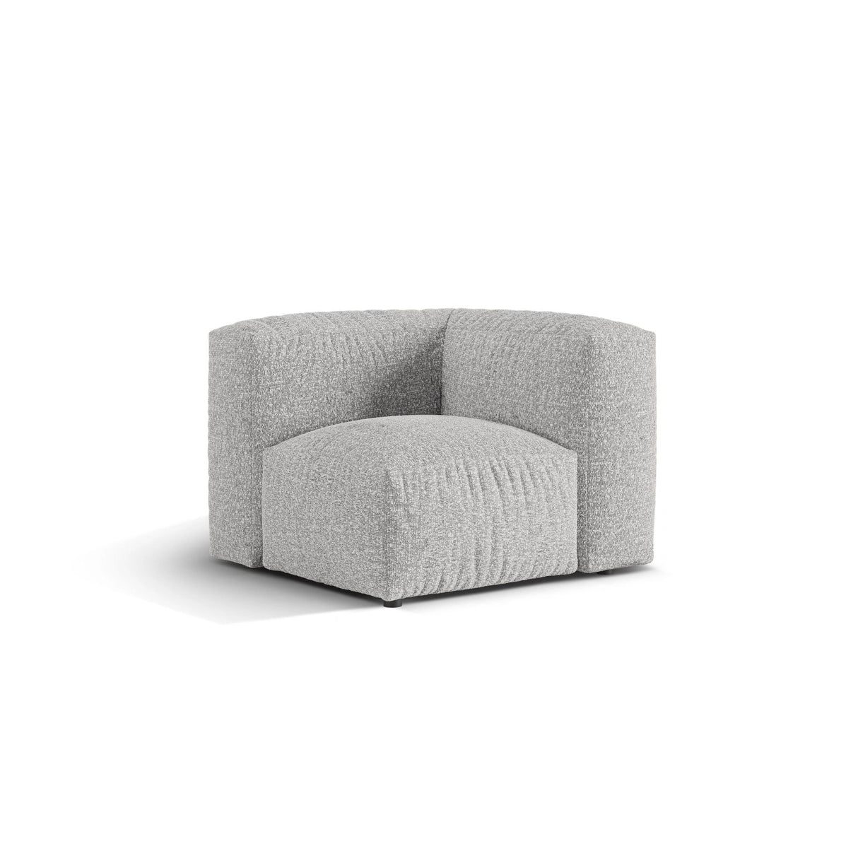 Martina Modulares Sofa Sitzelement, Linke Seite, Sitztiefe 76 cm, aus Boucle in Silber (Monet Silver), 106x106 cm von Micadoni – Bild 3