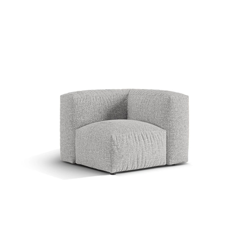 Martina Modulares Sofa Sitzelement, Linke Seite, Sitztiefe 76 cm, aus Boucle in Silber (Monet Silver), 106x106 cm von Micadoni – Bild 3